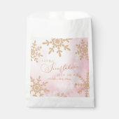 小さな雪の結晶の冬のワンダーランド赤ちゃんシャワー フェイバーバッグ (正面)