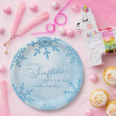 小さな雪の結晶の冬のワンダーランド赤ちゃんシャワー ペーパープレート (パーティー)