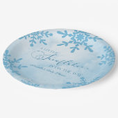 小さな雪の結晶の冬のワンダーランド赤ちゃんシャワー ペーパープレート (アングル)