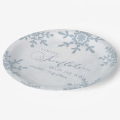 小さな雪の結晶の冬のワンダーランド赤ちゃんシャワー ペーパープレート (アングル)