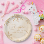 小さな雪の結晶の冬のワンダーランド赤ちゃんシャワー ペーパープレート (パーティー)