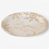 小さな雪の結晶の冬のワンダーランド赤ちゃんシャワー ペーパープレート (アングル)