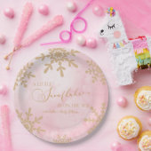 小さな雪の結晶の冬のワンダーランド赤ちゃんシャワー ペーパープレート (パーティー)