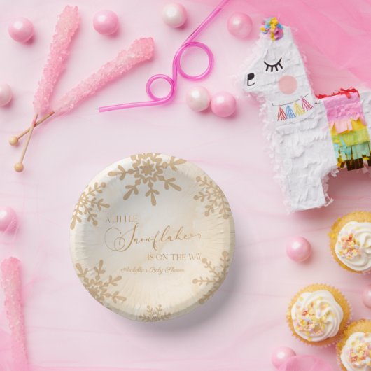 小さな雪の結晶の冬のワンダーランド赤ちゃんシャワー ペーパーボウル (パーティー)