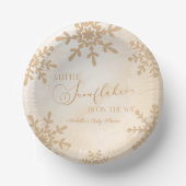 小さな雪の結晶の冬のワンダーランド赤ちゃんシャワー ペーパーボウル (正面)