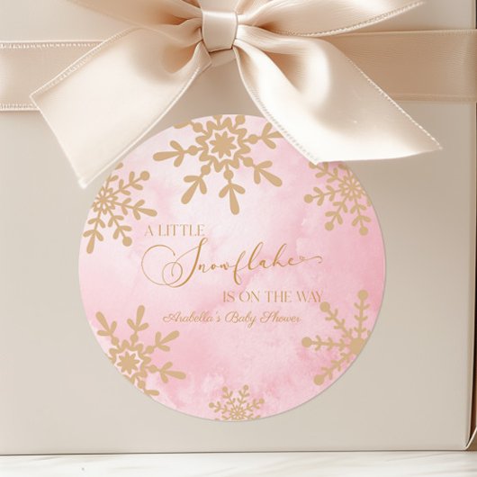 小さな雪の結晶の冬のワンダーランド赤ちゃんシャワー ラウンドシール