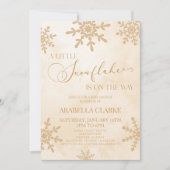 小さな雪の結晶の冬のワンダーランド赤ちゃんシャワー 招待状 (正面)