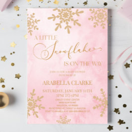 小さな雪の結晶の冬のワンダーランド赤ちゃんシャワー 招待状