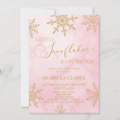 小さな雪の結晶の冬のワンダーランド赤ちゃんシャワー 招待状 (正面)