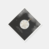 小さな雪の結晶の冬の夜の赤ちゃんシャワー スタンダードカクテルナプキン (角)