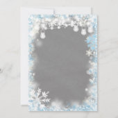 小さな雪の結晶の冬の男の子の赤ちゃんシャワー 招待状 (裏面)