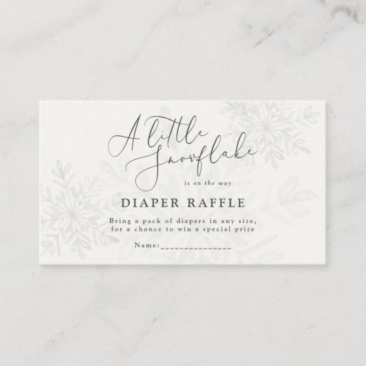 小さな雪の結晶の冬の赤ちゃんシャワーおむつ 名刺 (正面)