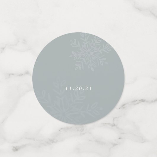 小さな雪の結晶の冬の赤ちゃんシャワーパーティー コンフェッティ (スモール正面)