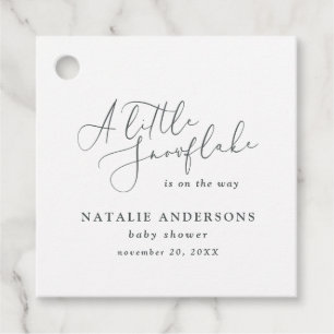 小さな雪の結晶の冬の赤ちゃんシャワーパーティー フェイバータグ
