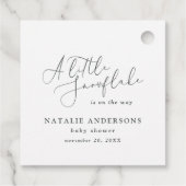 小さな雪の結晶の冬の赤ちゃんシャワーパーティー フェイバータグ (裏面)