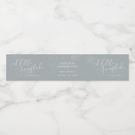 小さな雪の結晶の冬の赤ちゃんシャワーパーティー ペットボトルラベル (シングルラベル)