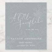 小さな雪の結晶の冬の赤ちゃんシャワーパーティー ワインラベル (シングルラベル)