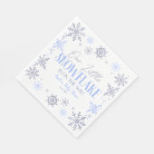 小さな雪の結晶の冬の青い赤ちゃんシャワー スタンダードランチョンナプキン (角)