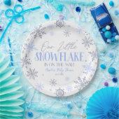 小さな雪の結晶の冬の青い赤ちゃんシャワー ペーパープレート (パーティー)