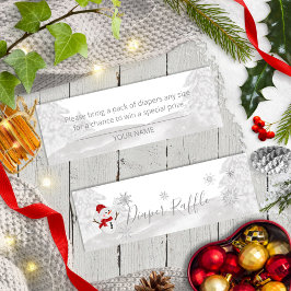 小さな雪の結晶の灰色の赤ちゃんシャワー スキニー名刺