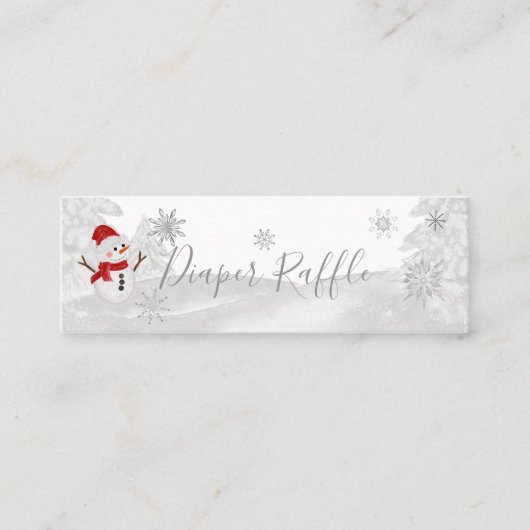 小さな雪の結晶の灰色の赤ちゃんシャワー スキニー名刺 (正面)