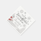 小さな雪の結晶の灰色の赤ちゃんシャワー スタンダードカクテルナプキン (角)