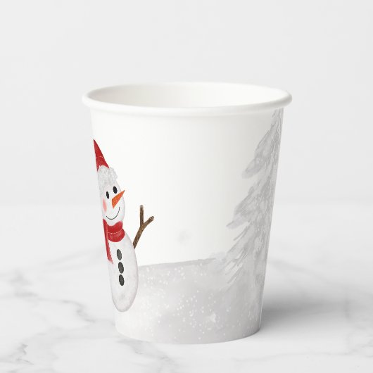 小さな雪の結晶の灰色の赤ちゃんシャワー 紙コップ (裏面)