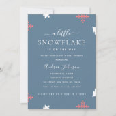 小さな雪の結晶の男の子のシャワー 招待状 (正面)
