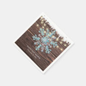 小さな雪の結晶の素朴冬の赤ちゃんシャワー スタンダードカクテルナプキン (角)