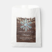 小さな雪の結晶の素朴冬の赤ちゃんシャワー フェイバーバッグ (正面)