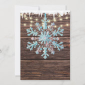 小さな雪の結晶の素朴冬の赤ちゃんシャワー 招待状 (裏面)