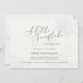 小さな雪の結晶の誕生日パーティー招待状 (正面)