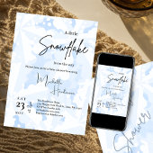 小さな雪の結晶の青い冬の赤ちゃんシャワー 招待状