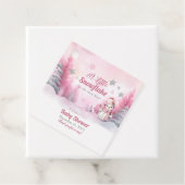 小さな雪の結晶をピンク色に染める | Snow Girl Baby Shower フェイバータグ (インサイチュ)