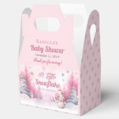 小さな雪の結晶をピンク色に染める | Snow Girl Baby Shower フェイバーボックス (オープン)