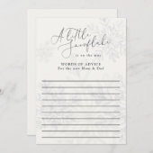 小さな雪の結晶冬のベイビーシャワーのアドバイス言葉 招待状 (正面/裏面)