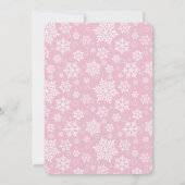 小さな雪の結晶 ピンクのブラックボード ベビーシャワー 招待状 (裏面)
