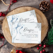 小さな雪の結晶 ブルー リボン グリッター ベビーシャワー エンクロージャーカード