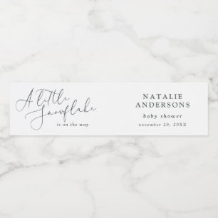 小さな雪片の冬のベビーシャワーパーティー  ペットボトルラベル