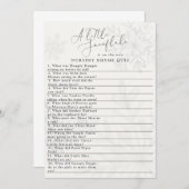 小さな雪片の冬の赤ちゃんシャワー押韻クイズ 招待状 (正面/裏面)