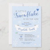 小さな雪片の男の赤ちゃんベビーシャワーの招待 招待状 (正面)