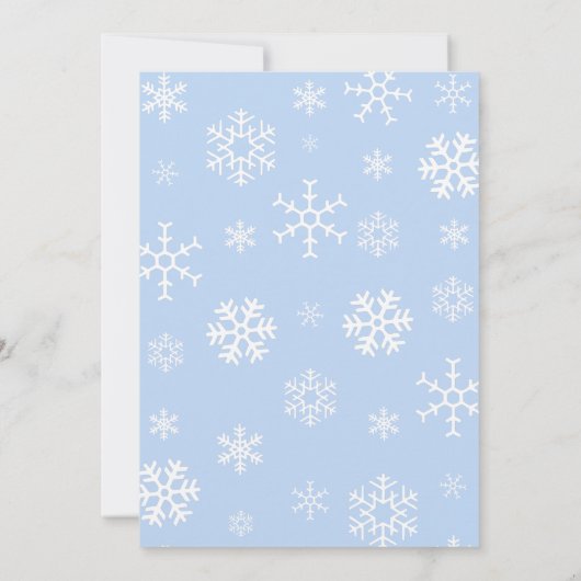 小さな雪片の男の赤ちゃんベビーシャワーの招待 招待状 (裏面)