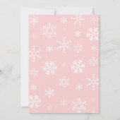 小さな雪片の赤ちゃん女の子ベビーシャワーの招待 招待状 (裏面)