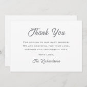 小さな雪男女兼用片の冬の赤ちゃんシャワー サンキューカード (正面/裏面)