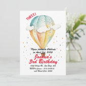 小さな雲と気球3rd誕生日パーティー 招待状 (スタンド正面)