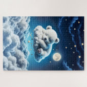 小さな雲テディスタームーンファンタジーアート ジグソーパズル (横)