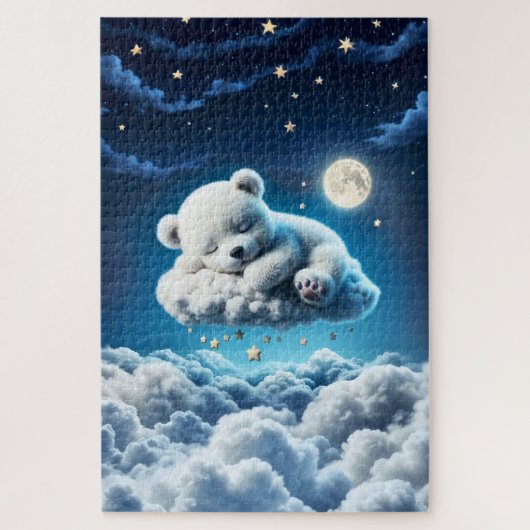 小さな雲テディスタームーンファンタジーアート ジグソーパズル (縦)