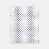 小さな青いいかりパターン フリースブランケット (正面)