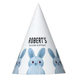 小さな青いバンニーの誕生日パーティーハット パーティーハット