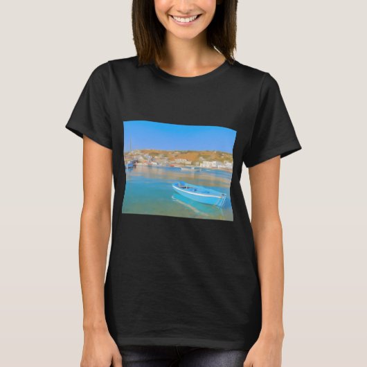 小さな青いボートのデジタルトレンド Tシャツ (正面)